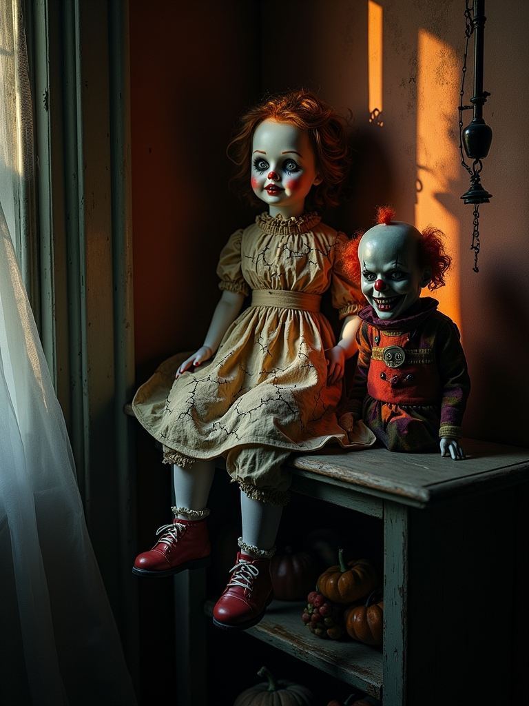 creepy clowns and dolls