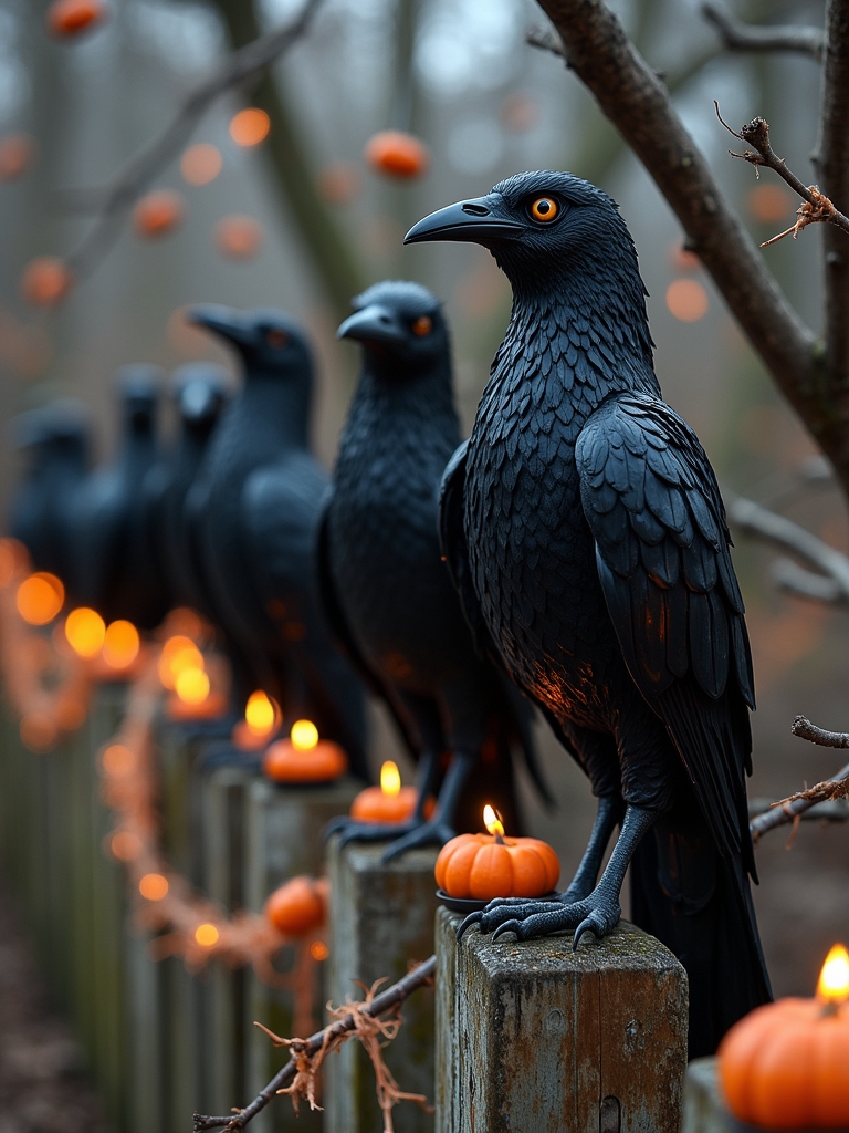 creepy crow halloween decor