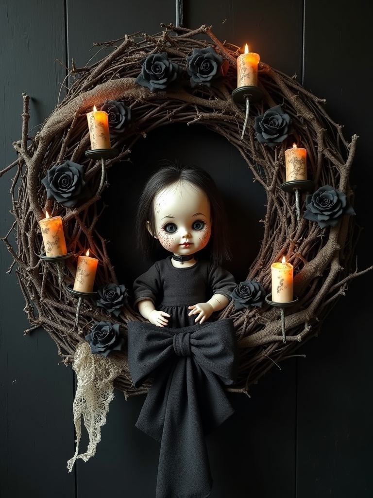 creepy doll wreath inspiration