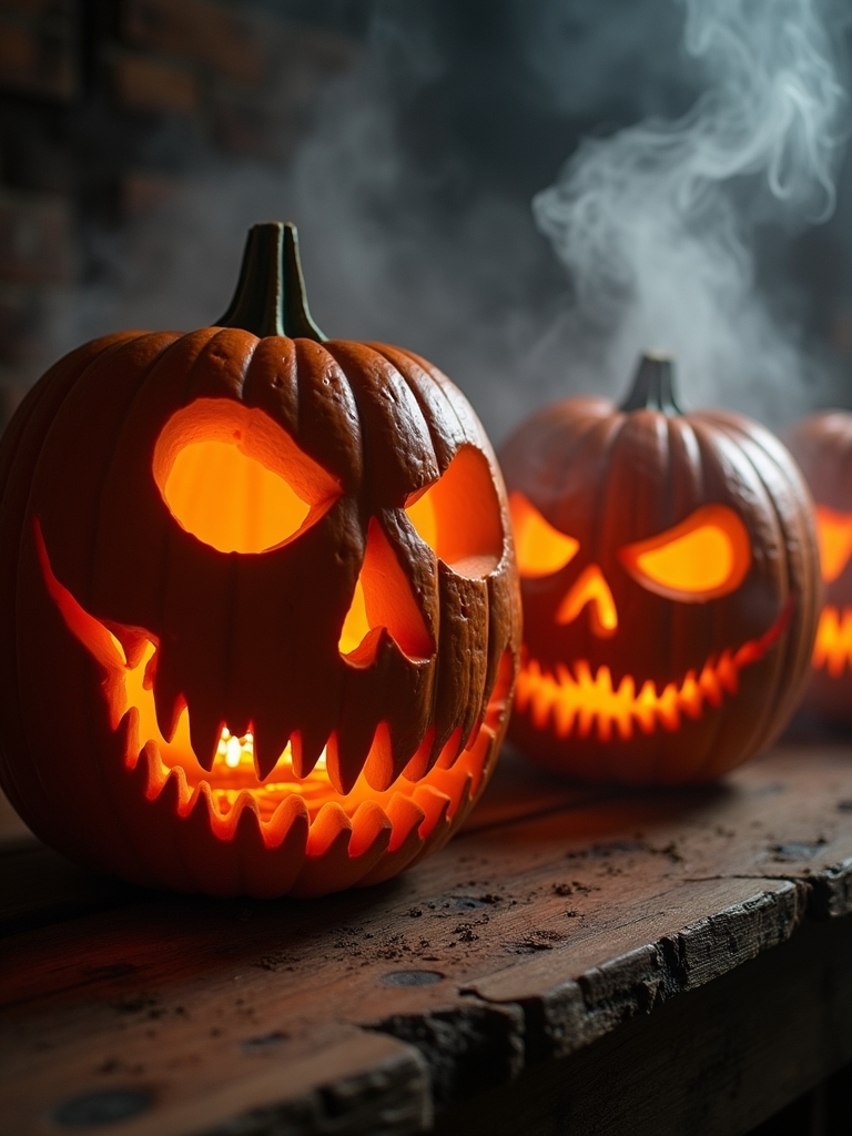 creepy skull pumpkin carving