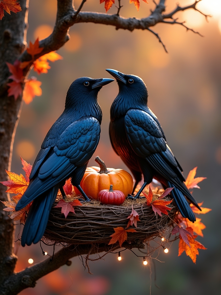 crow nest halloween decor