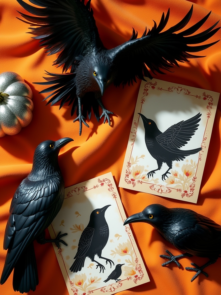 crow themed halloween card designs