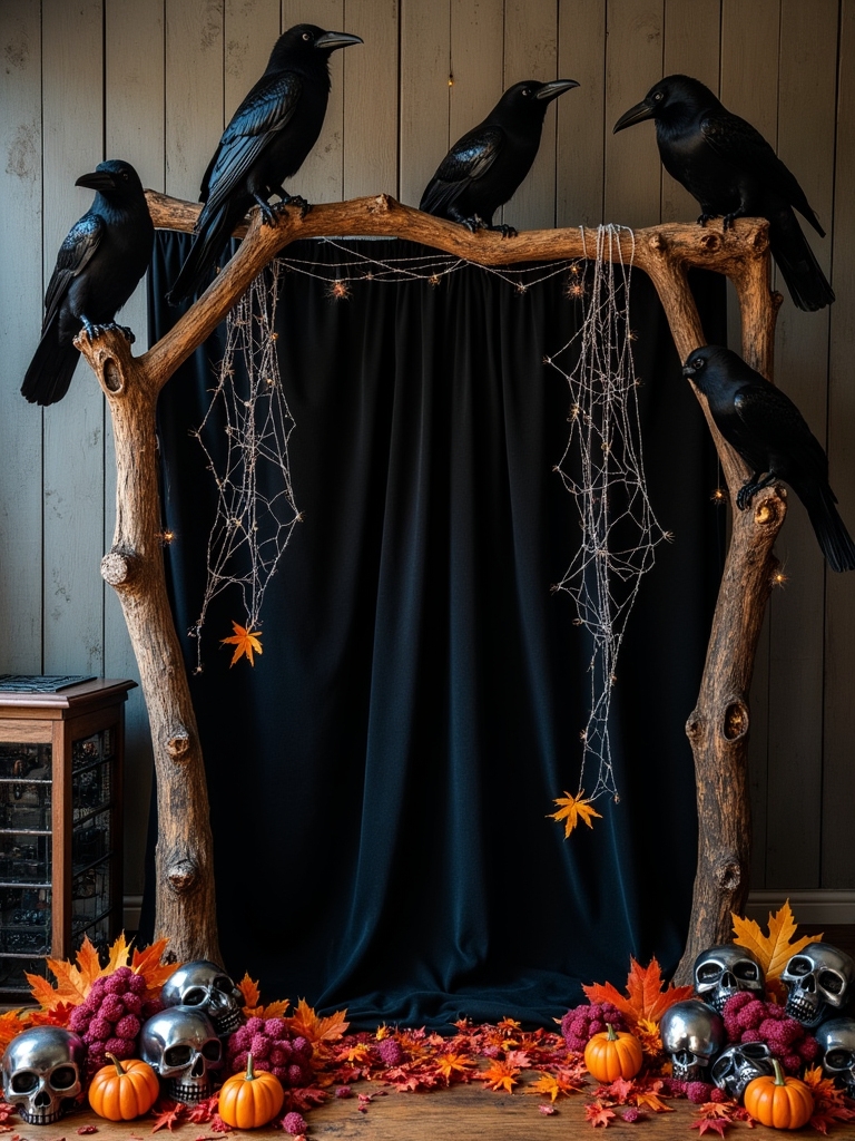crow themed halloween photo booth