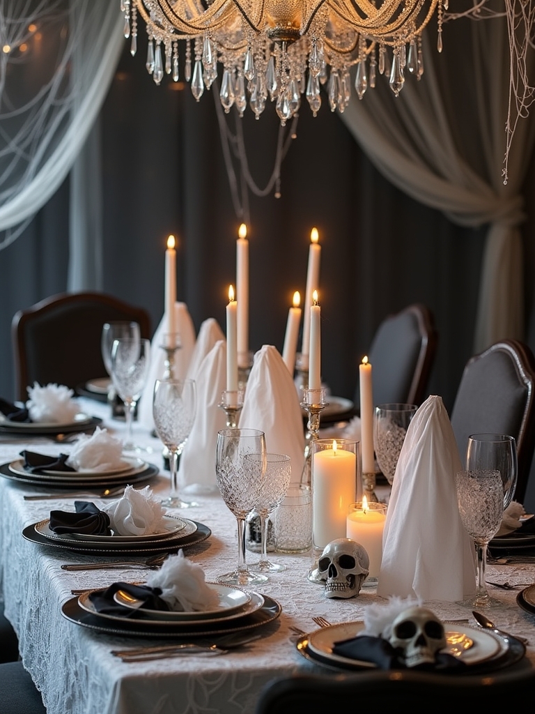 eerie elegant halloween dining