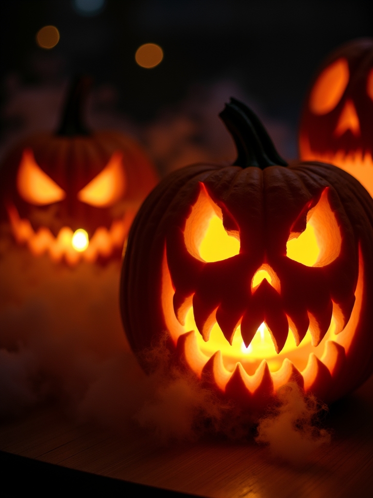 eerie ghost face pumpkin