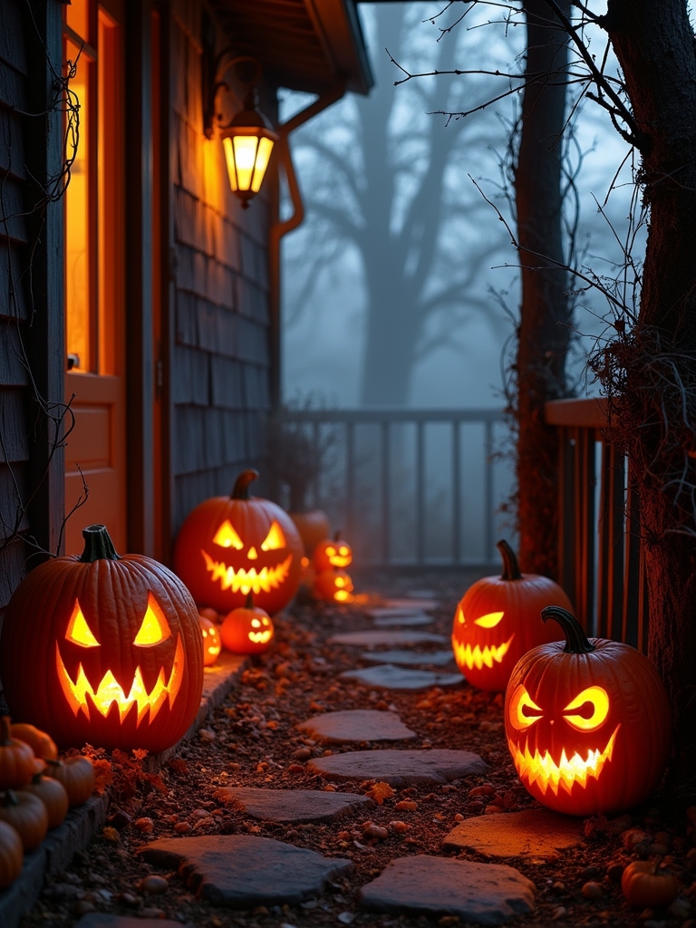 eerie glowing pumpkin artistry
