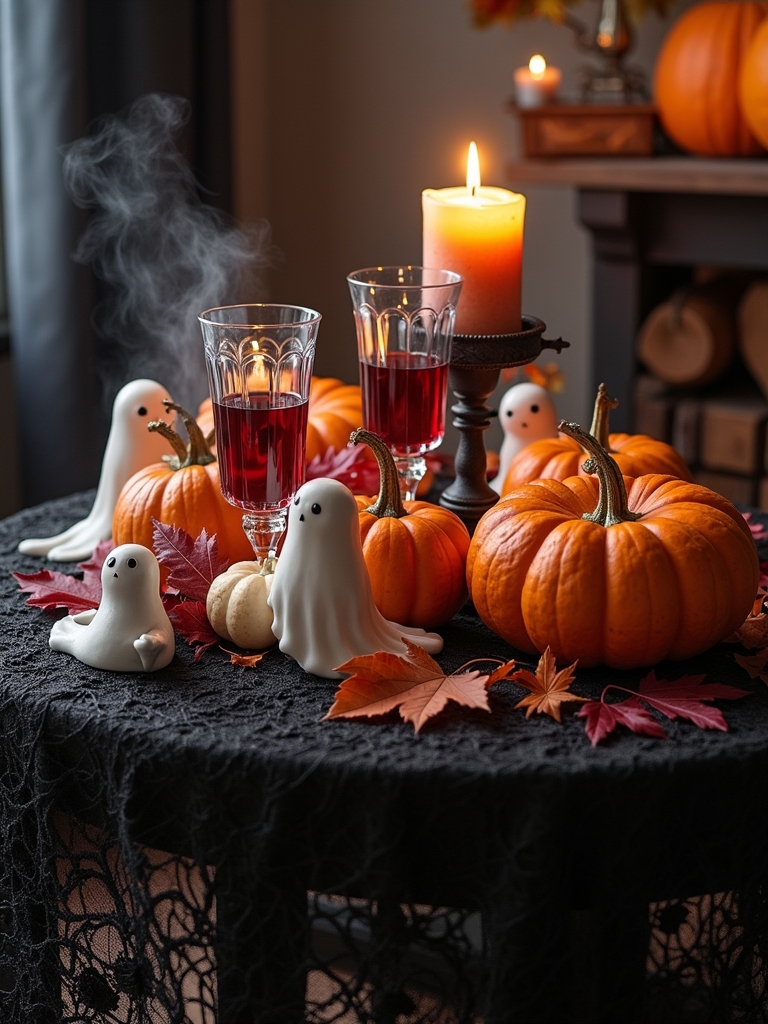 eerie lace halloween centerpiece