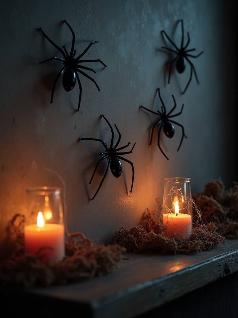 eerie spider silhouette decor