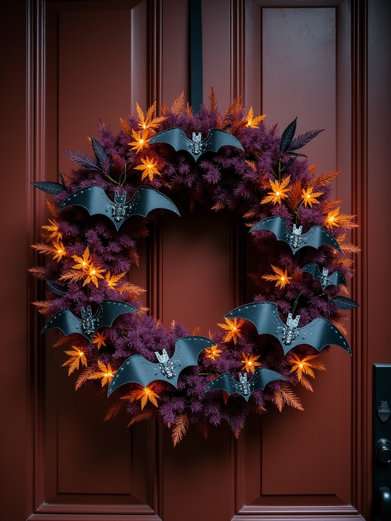 elegant bat wreath decor