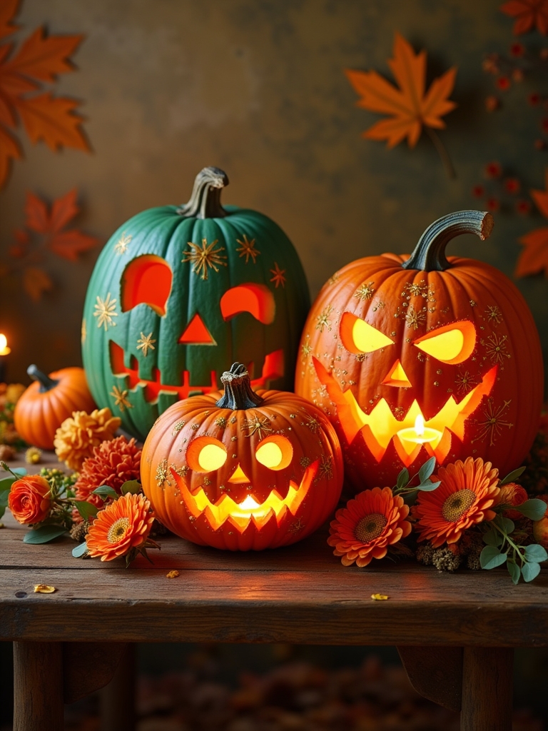 elegant floral pumpkin designs