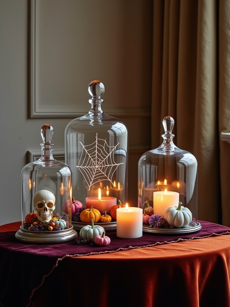 elegant halloween glass display