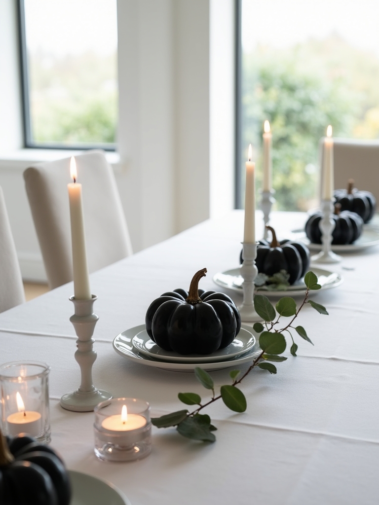 elegant minimalist halloween table
