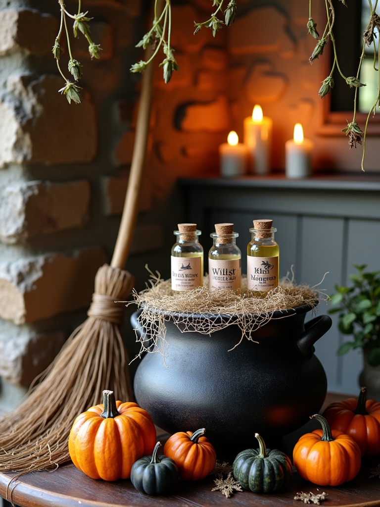 enchanted broomstick halloween displays