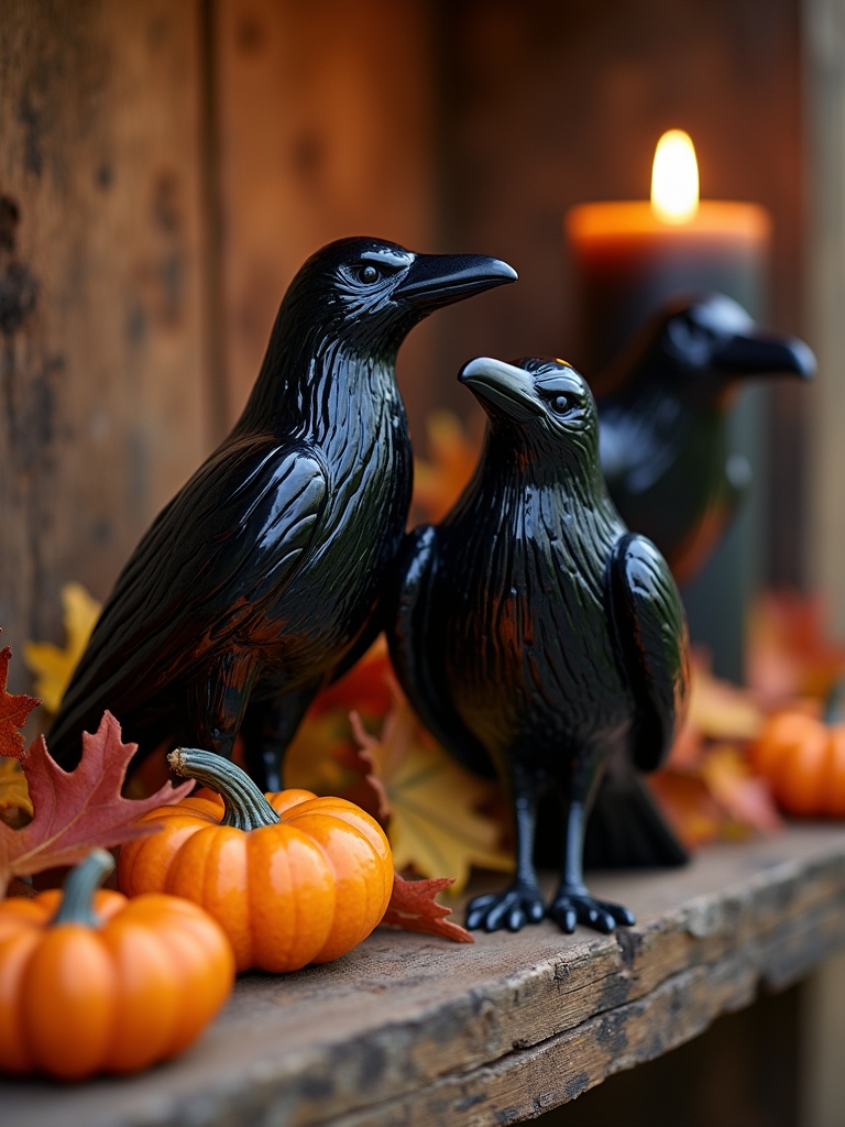 enchanting crow shelf decor