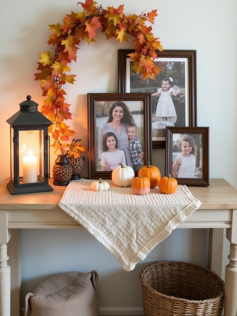 fall family photo display
