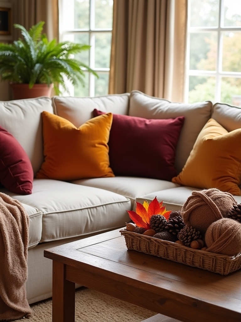 fall inspired natural living decor