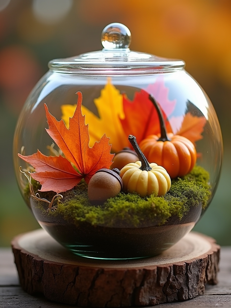 fall themed terrarium creation