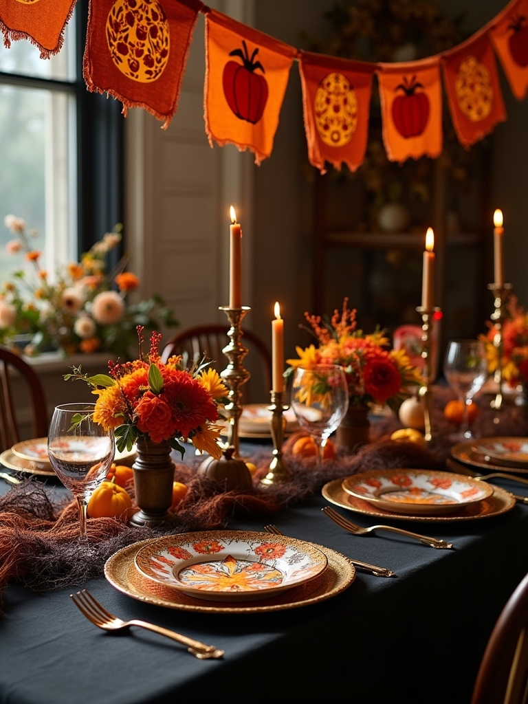 festive halloween dining banners