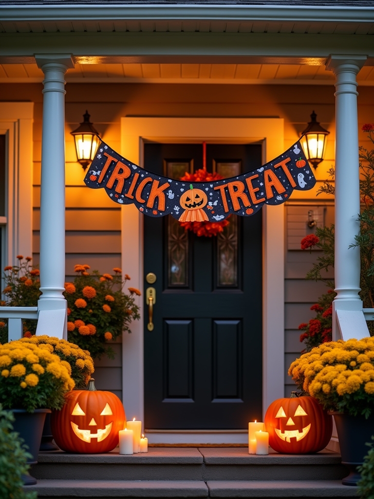 festive halloween trick or treat banner