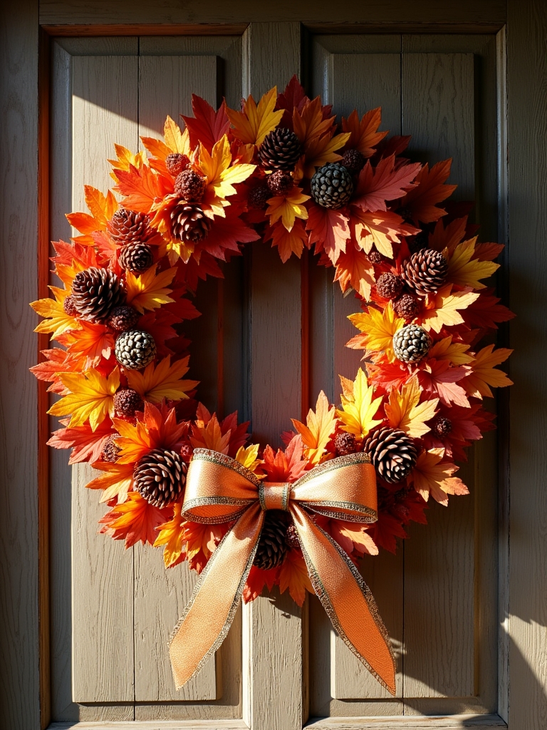 festive ribbon wreath crafting