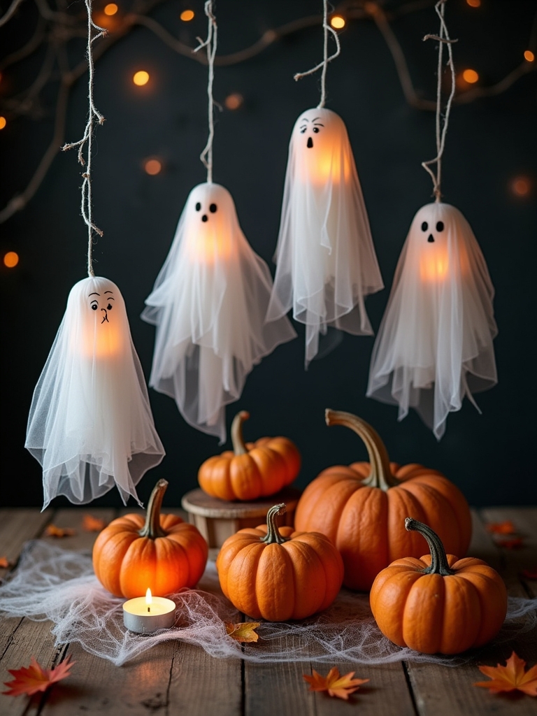 floating ghosts halloween centerpiece