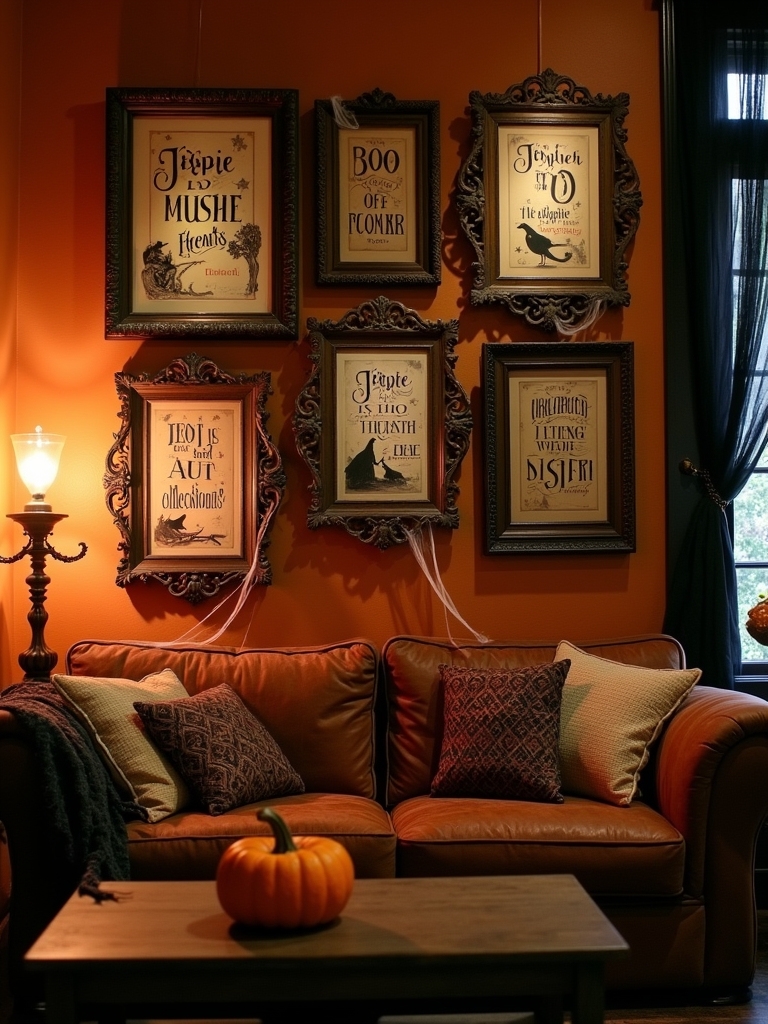 framed quotes enhance halloween decor