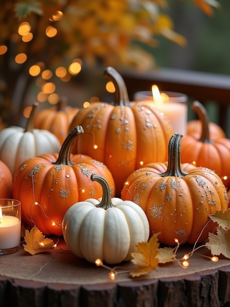 glittery pumpkin autumn crafts