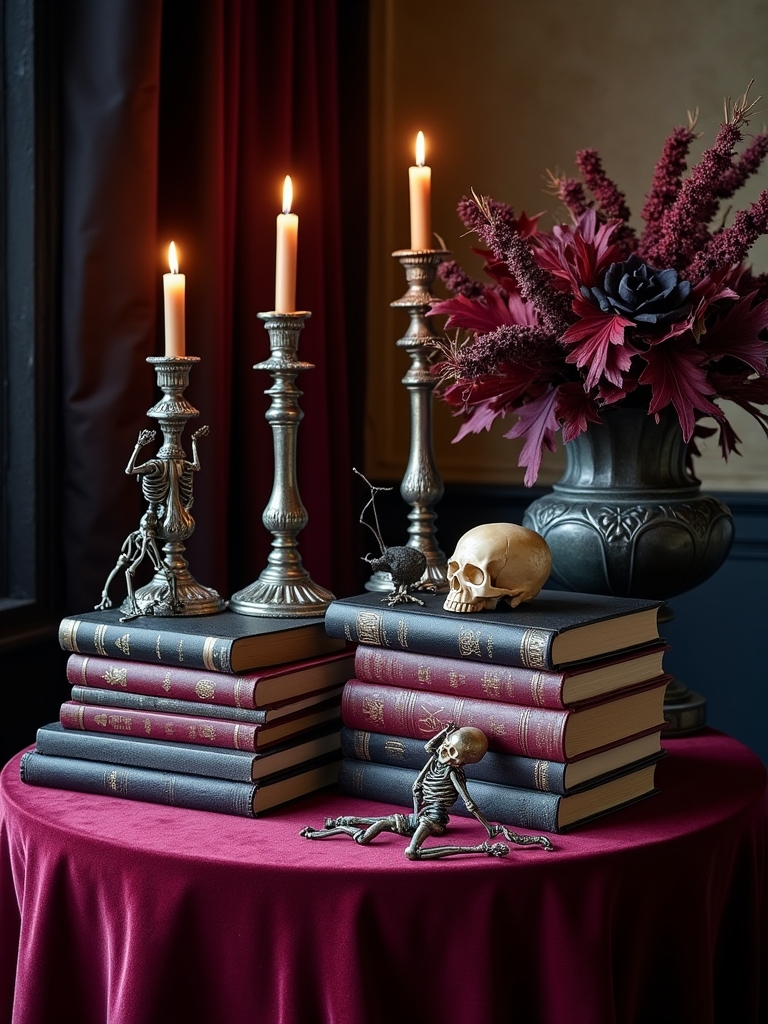 gothic book stack decor