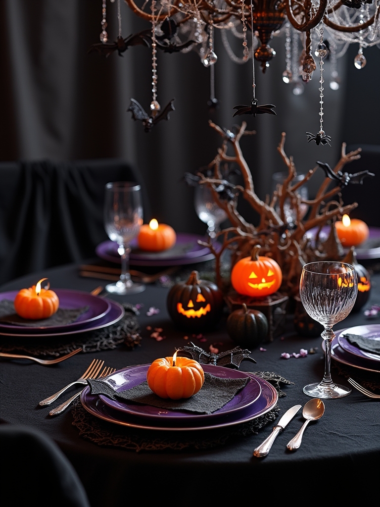 halloween bat and spider decorations