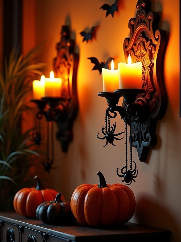 halloween candlelit wall sconces