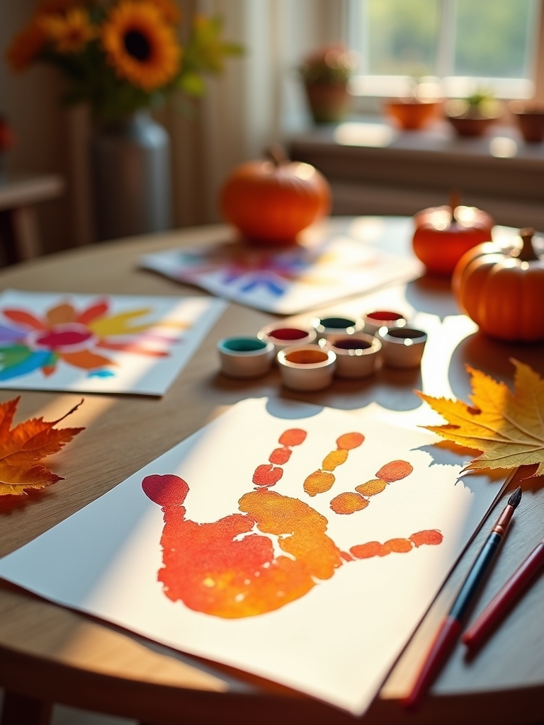 handprint thanksgiving card creation