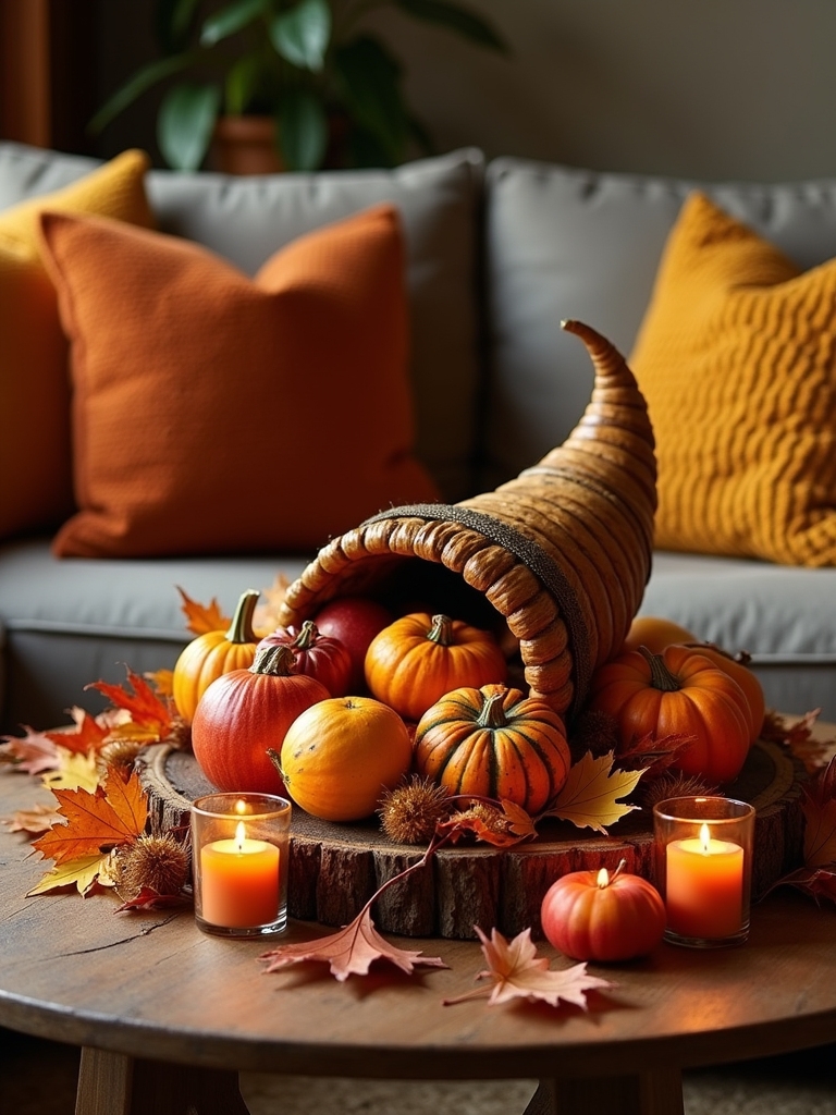 harvest centerpiece with pumpkins