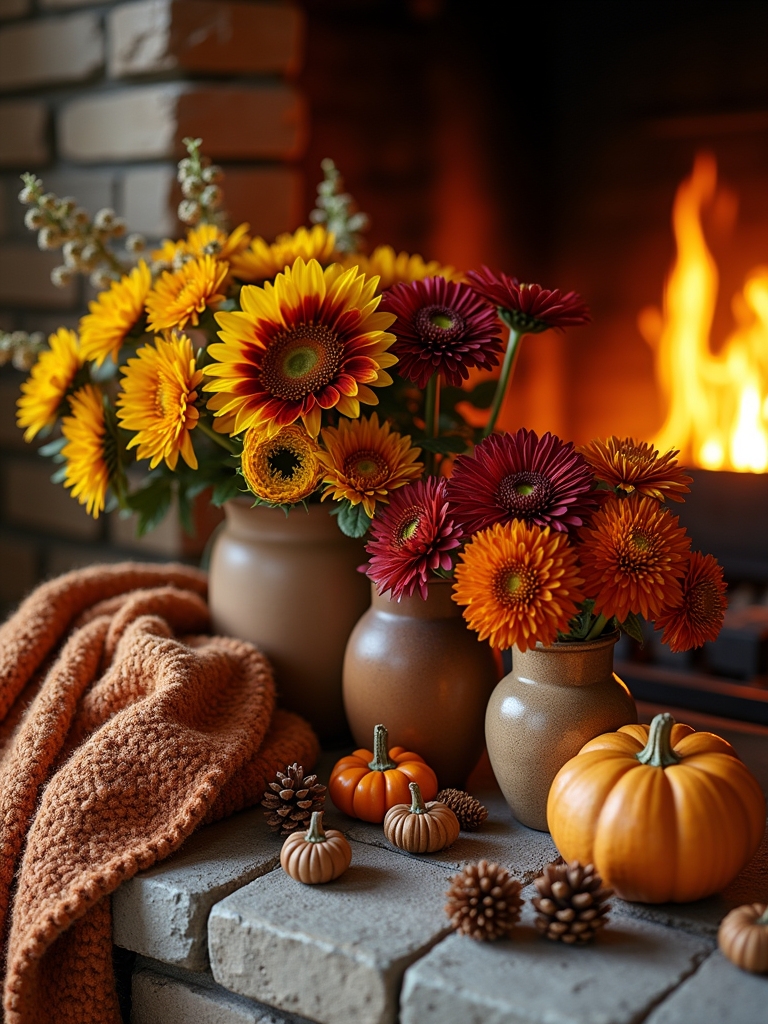 harvest themed decorative vases