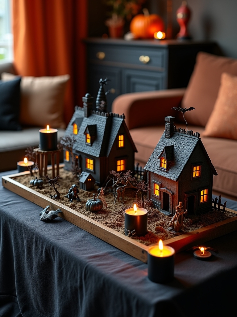 haunted house coffee table decor