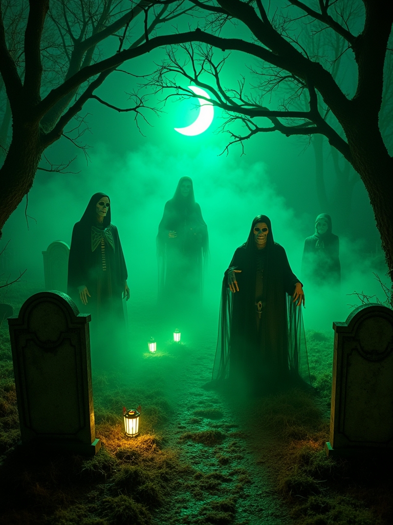 haunting graveyard halloween display