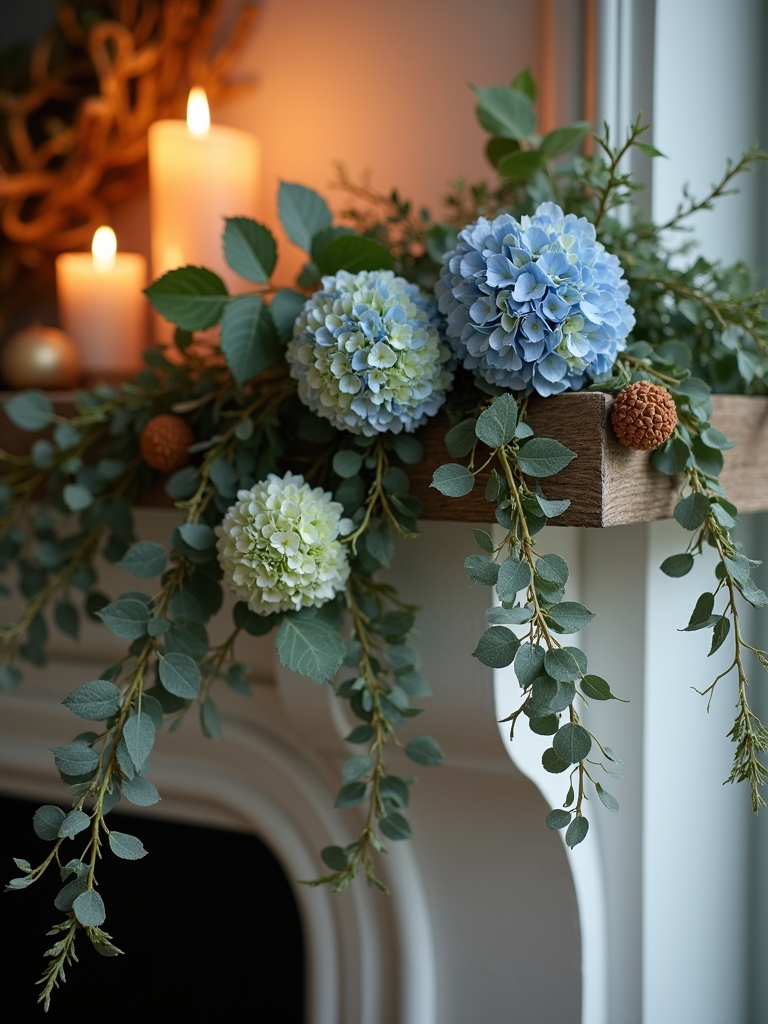 hydrangea eucalyptus garland elegance
