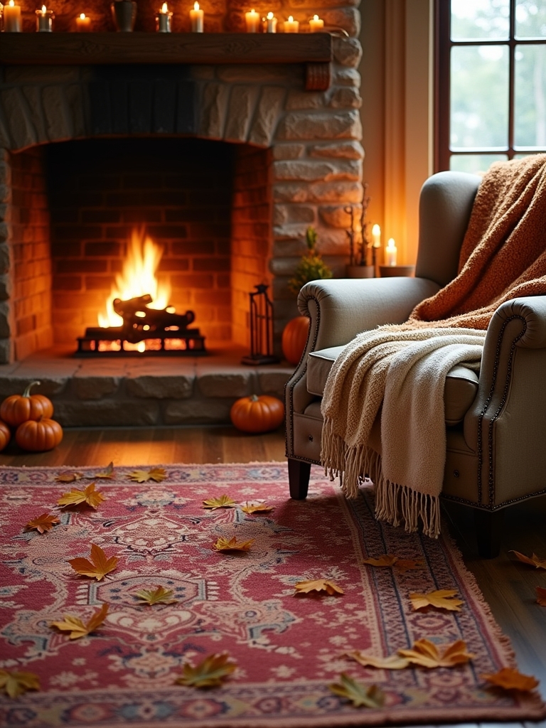 layered rugs create warmth