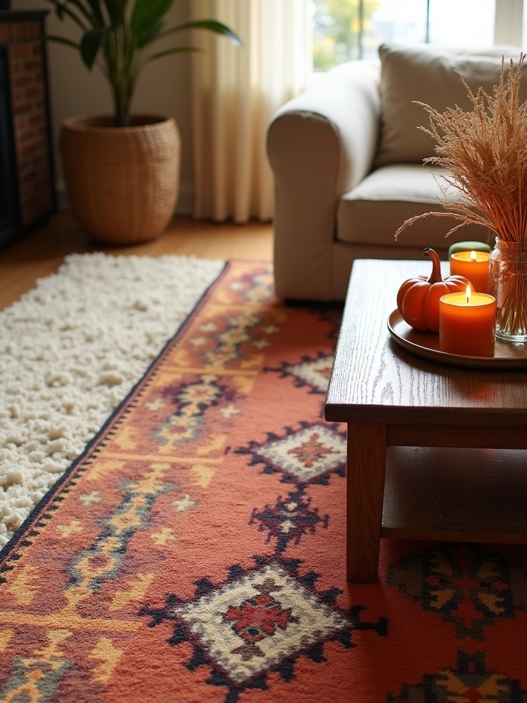 layered rugs create warmth
