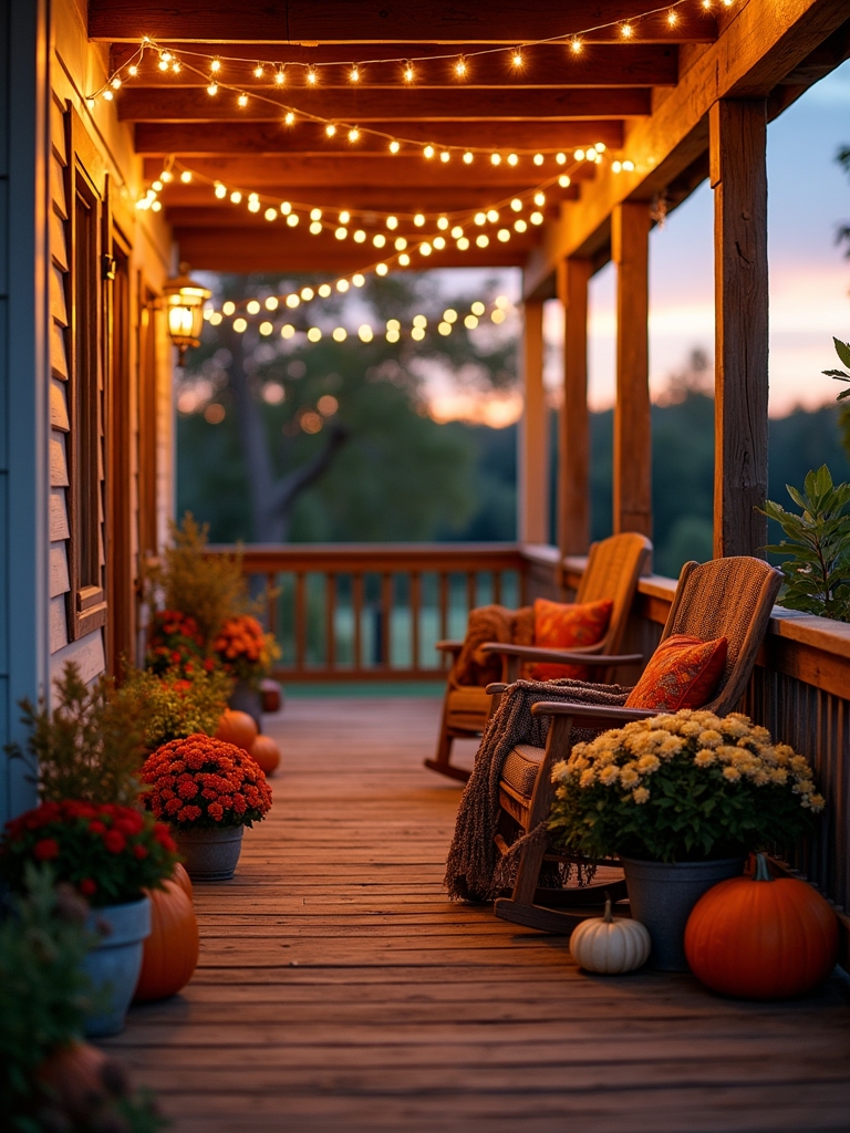 magical autumn porch ambiance