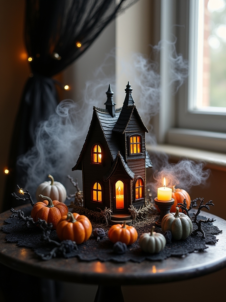 miniature haunted house decor