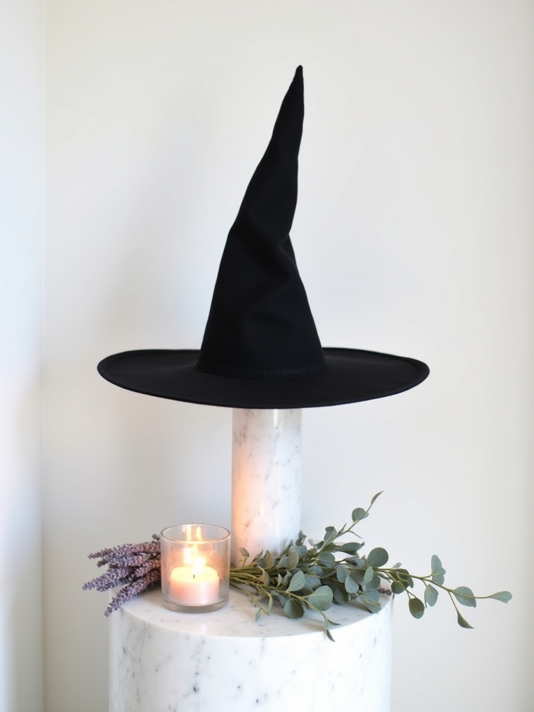 minimalist witch hat decor