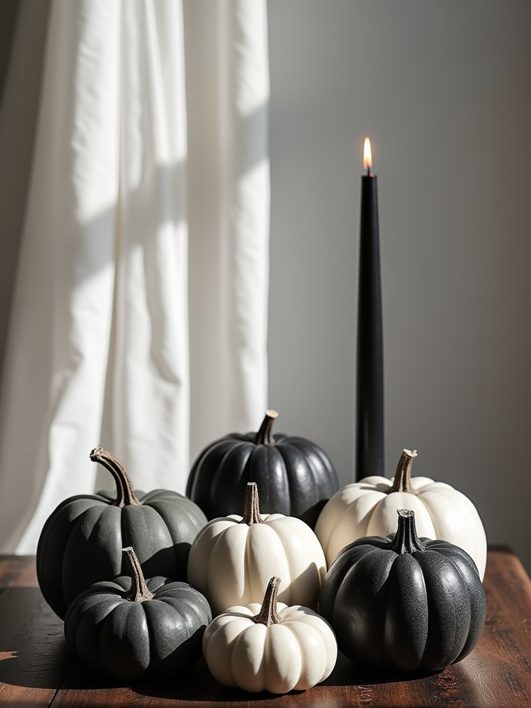 monochrome pumpkin decorating ideas
