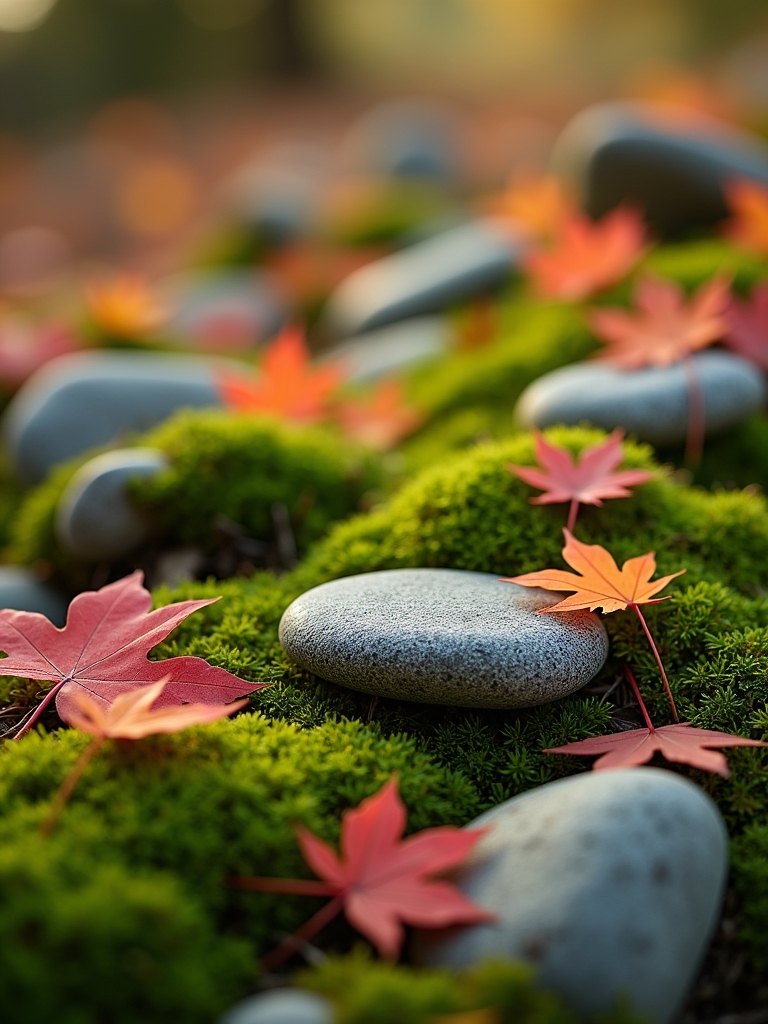 moss and stone decor