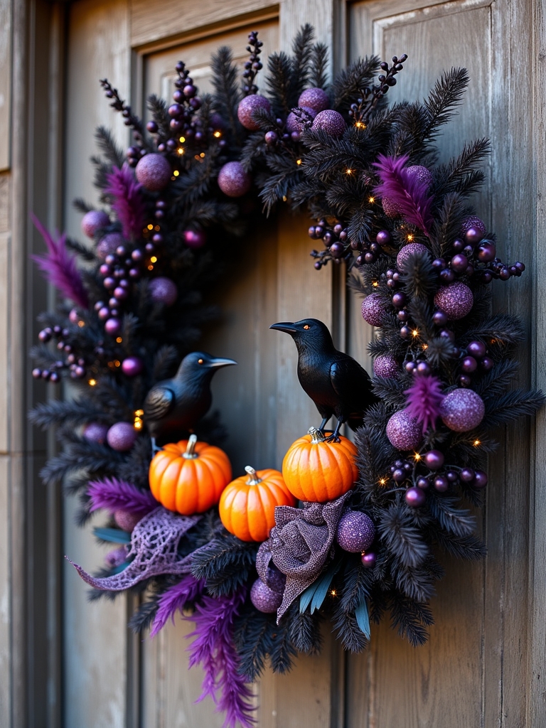 mysterious halloween wreath decor