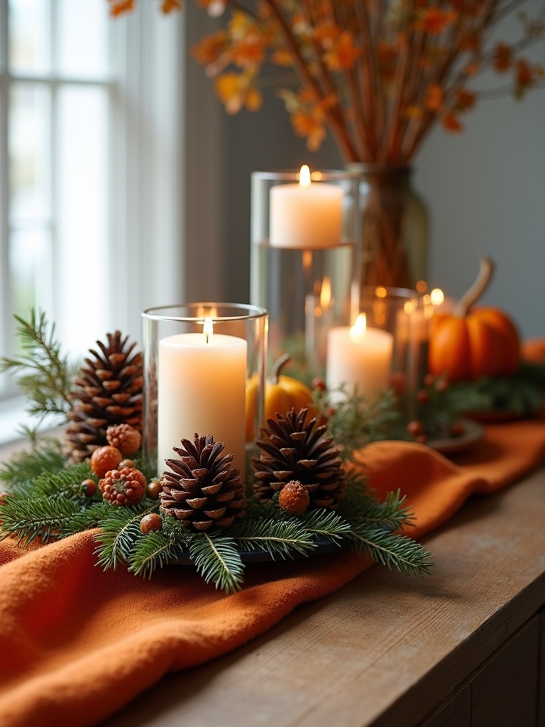 nature inspired pinecone decor