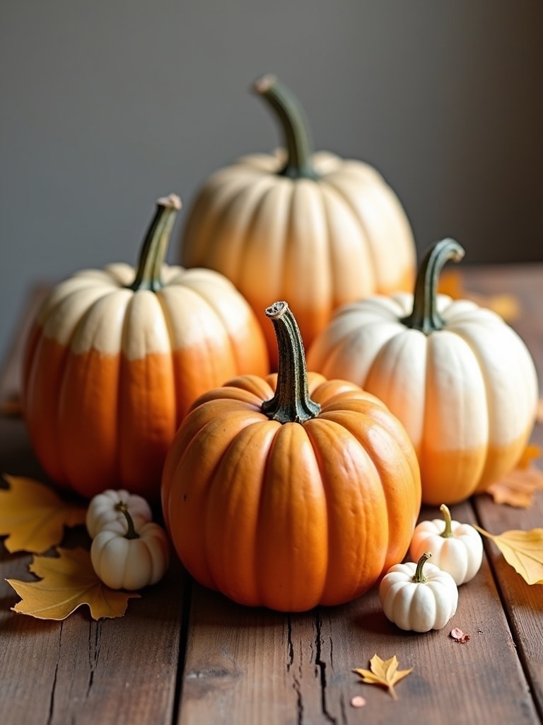 ombre painted pumpkin decor