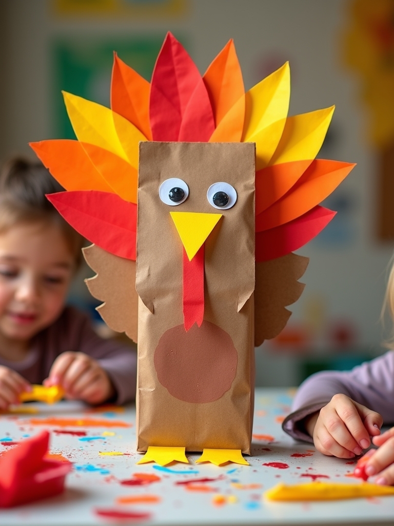 paper bag turkey craft