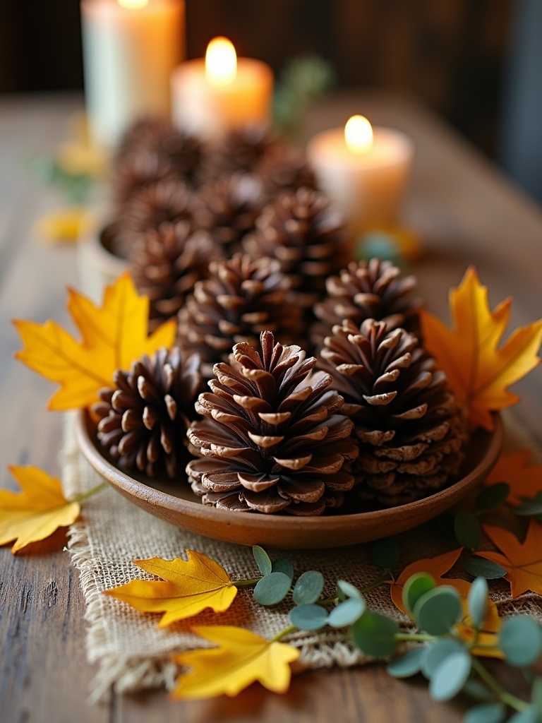 pinecone centerpiece for decor