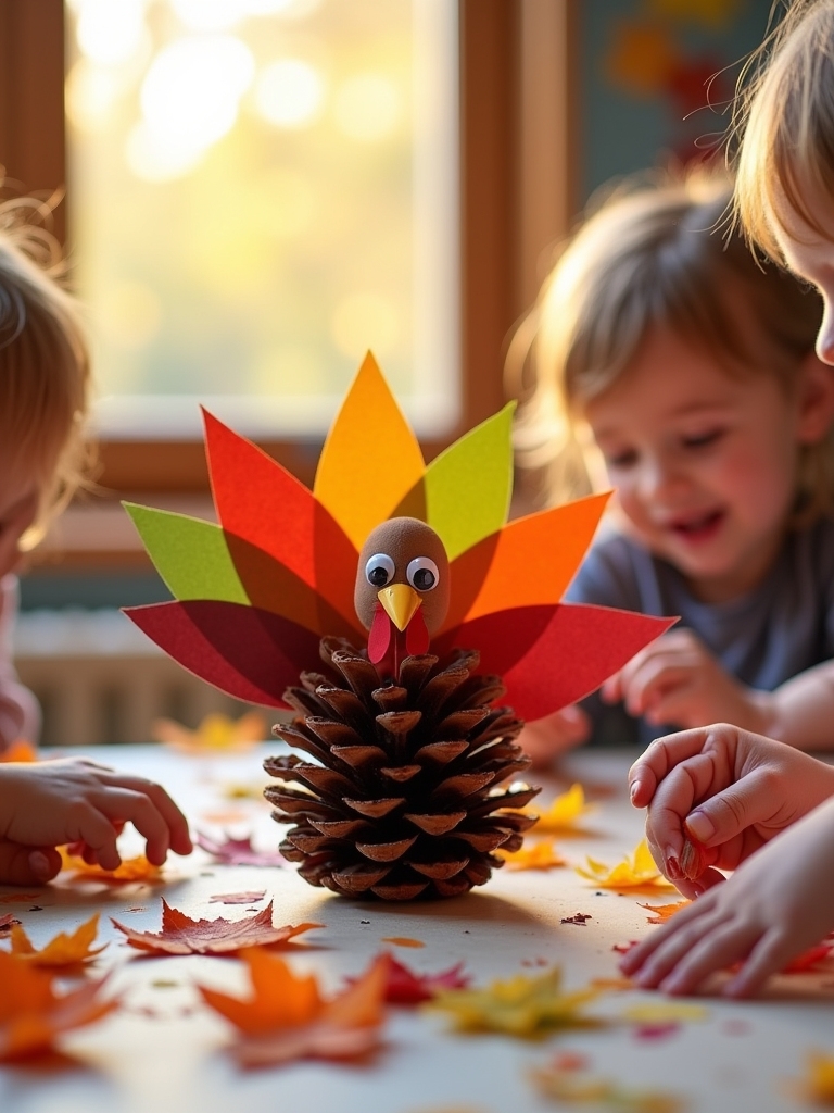 pinecone turkey crafting activity