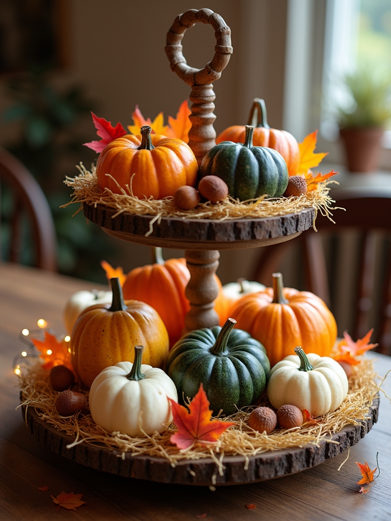playful fall gourd arrangements